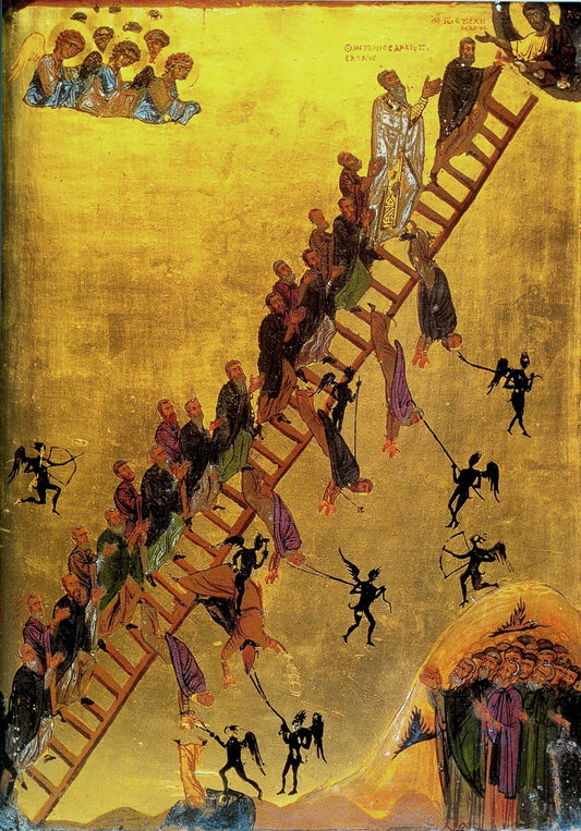 The Ladder of Divine Ascent ( Byzantine Icon_12th Century )