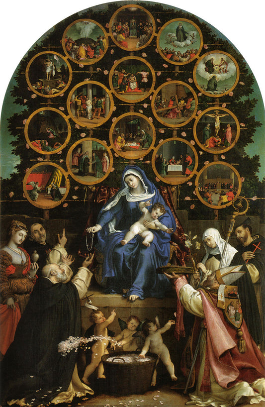 Madonna of the Rosary ( Artist : Lotto_1539 )